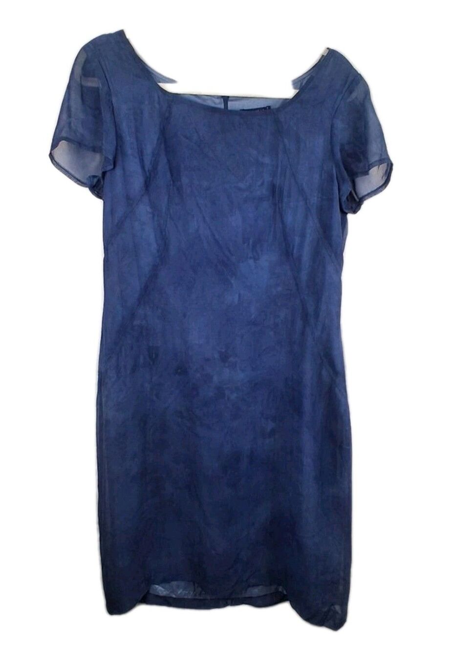 Blue 100% Viscose Shift Dress NWT Sz 14 EU 44   Esencial Made in Spain Wedding
